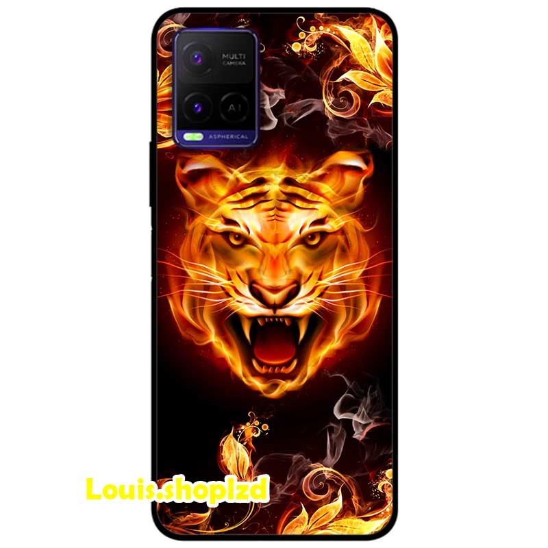 Ốp lưng dành cho vivo y21 - y21s mẫu hổ lửa 1
