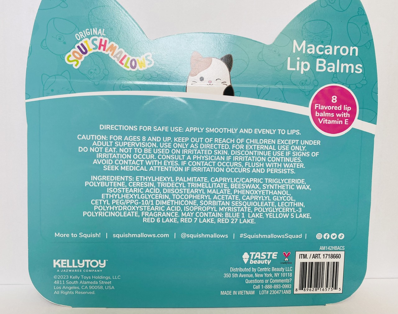 Son dưỡng môi Original Squishmallow Macaron Lip Balms - Hàng Mỹ