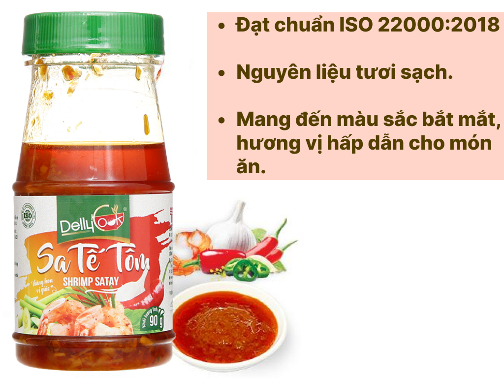 Combo 2 lọ Sa tế Tôm đậm đà cay bùng 90gr Delly Cook