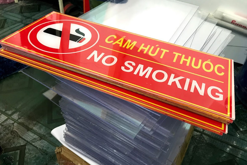 Bảng tôn cấm hút thuốc lá, cấm lửa PCCC