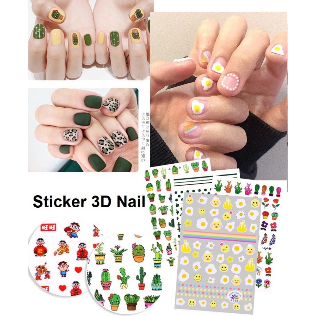 Sticker nail hình dán móng đáng yêu BYH050