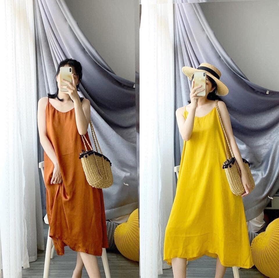 [HCM]Đầm suông chéo lưng dễ thương