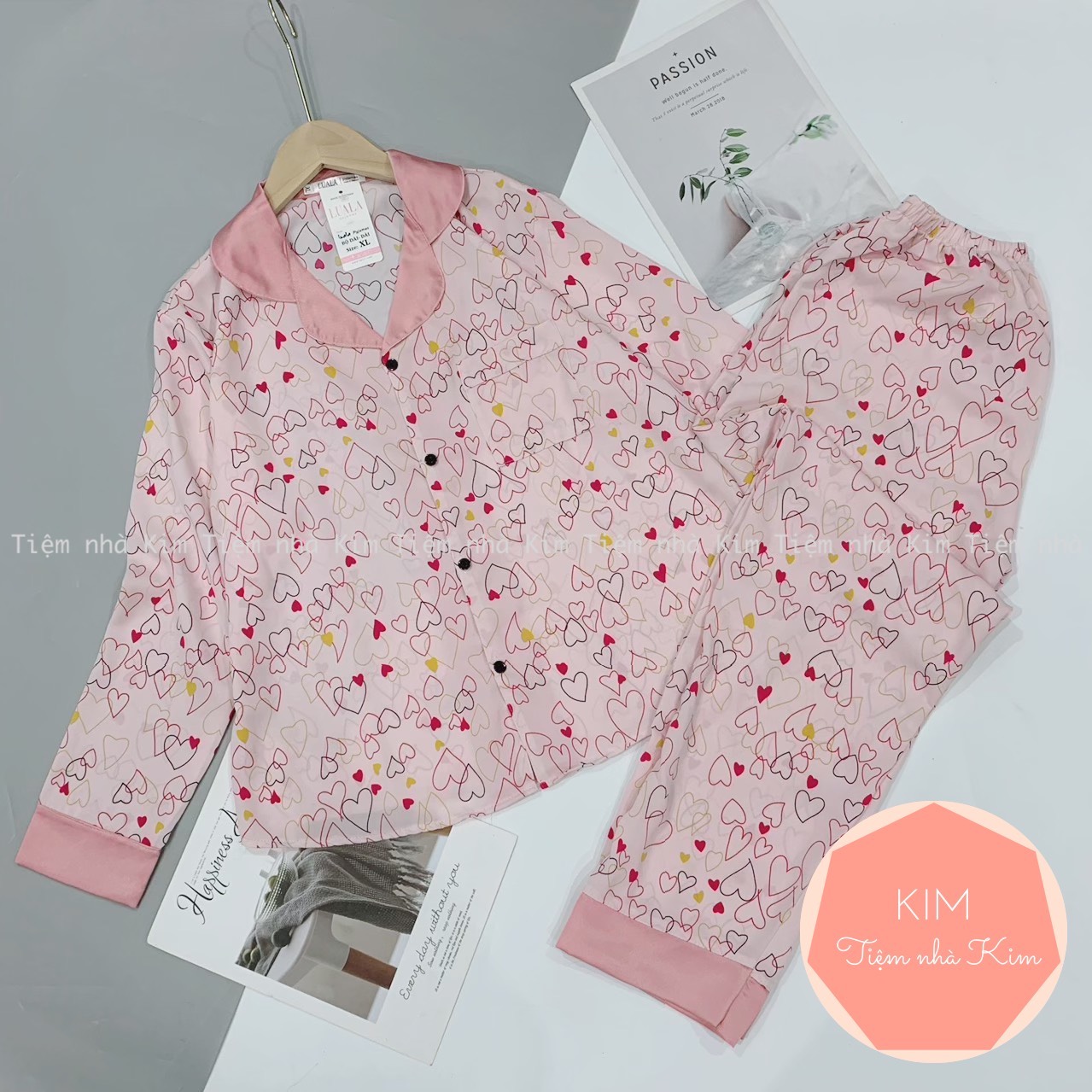 Bộ Pijama Lụa Mango - Bộ Mặc Nhà Cộc Dài - Hàng cao cấp có size