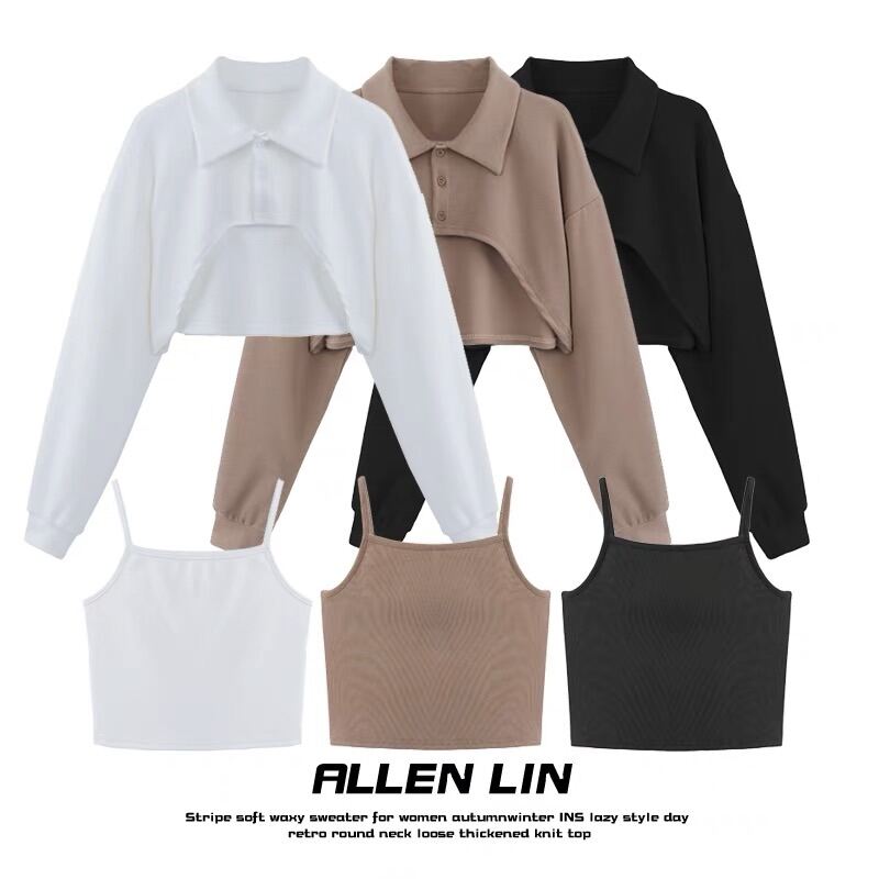 Set 2 món croptop petter + yếm 2 dây