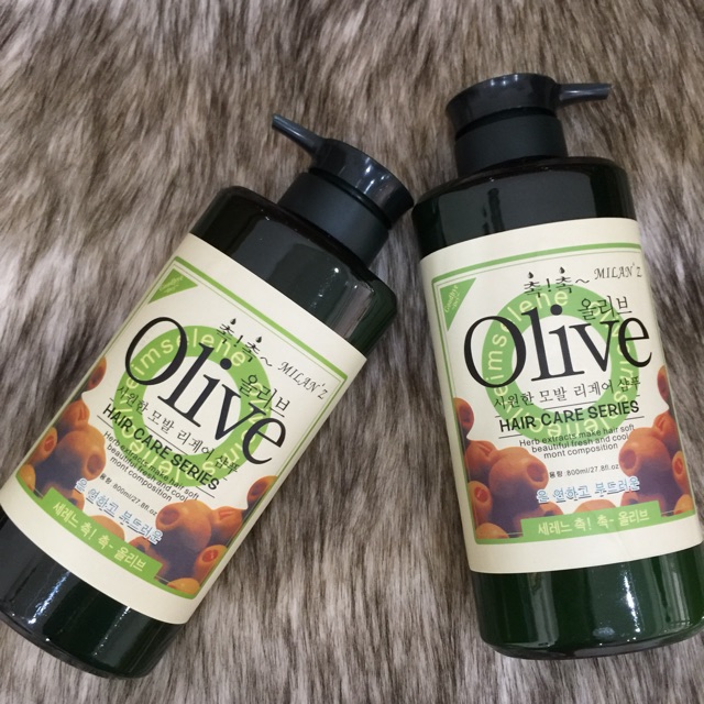 [Hoàn Tiền 10%] [HCM]COMBO 2 CHAI DẦU GỘI VÀ DẦU XẢ OLIVE 800ML - HÀN QUỐC