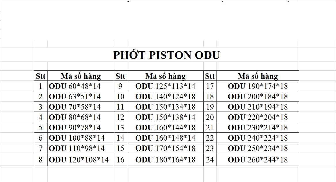 ODU PHỐT THỦY LỰC - DÙNG LẮP VỊ TRÍ PISTON TY THỦY LỰC
