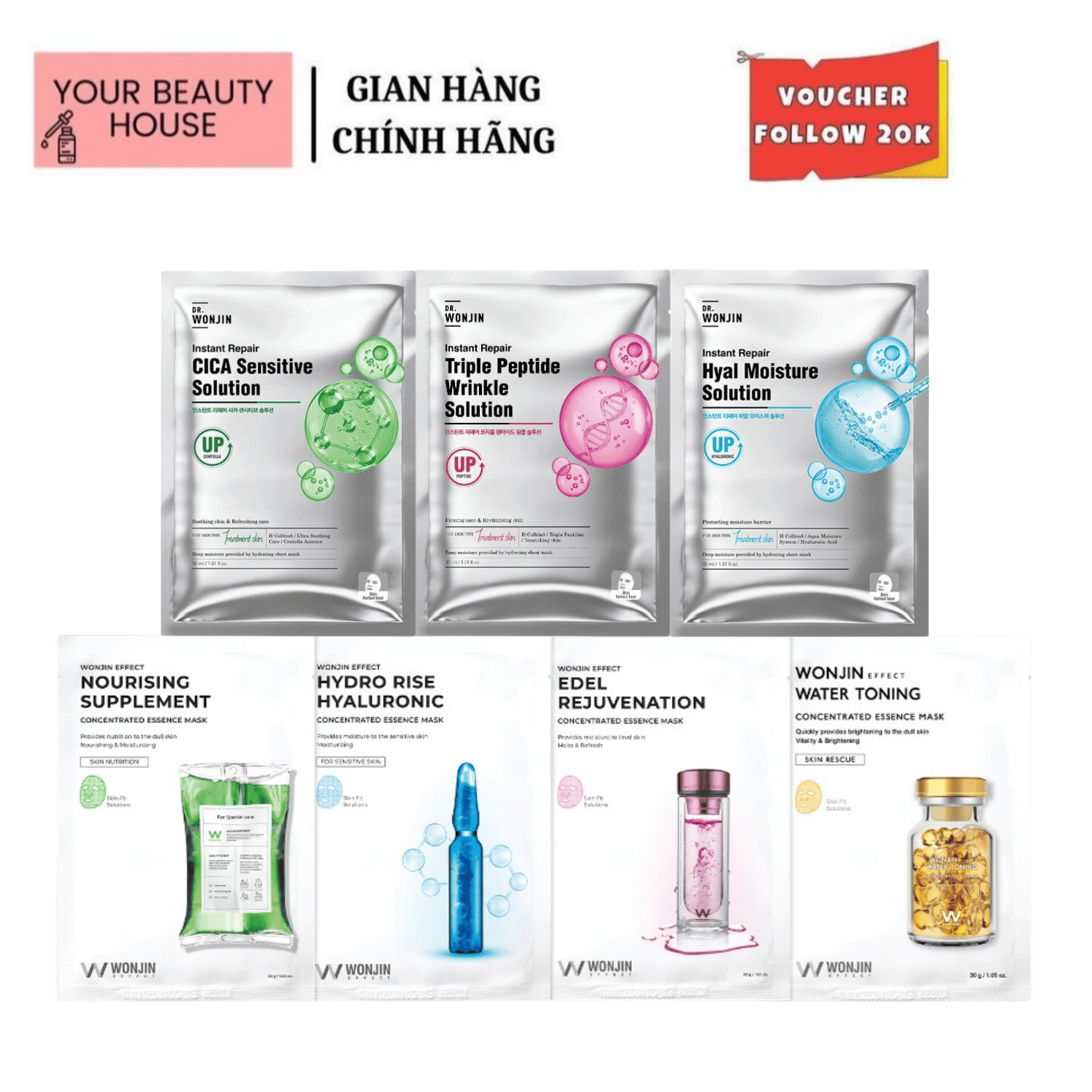 [DR.WONJIN] Mặt Nạ Dưỡng Da Full Hộp 10 Miếng Các Loại