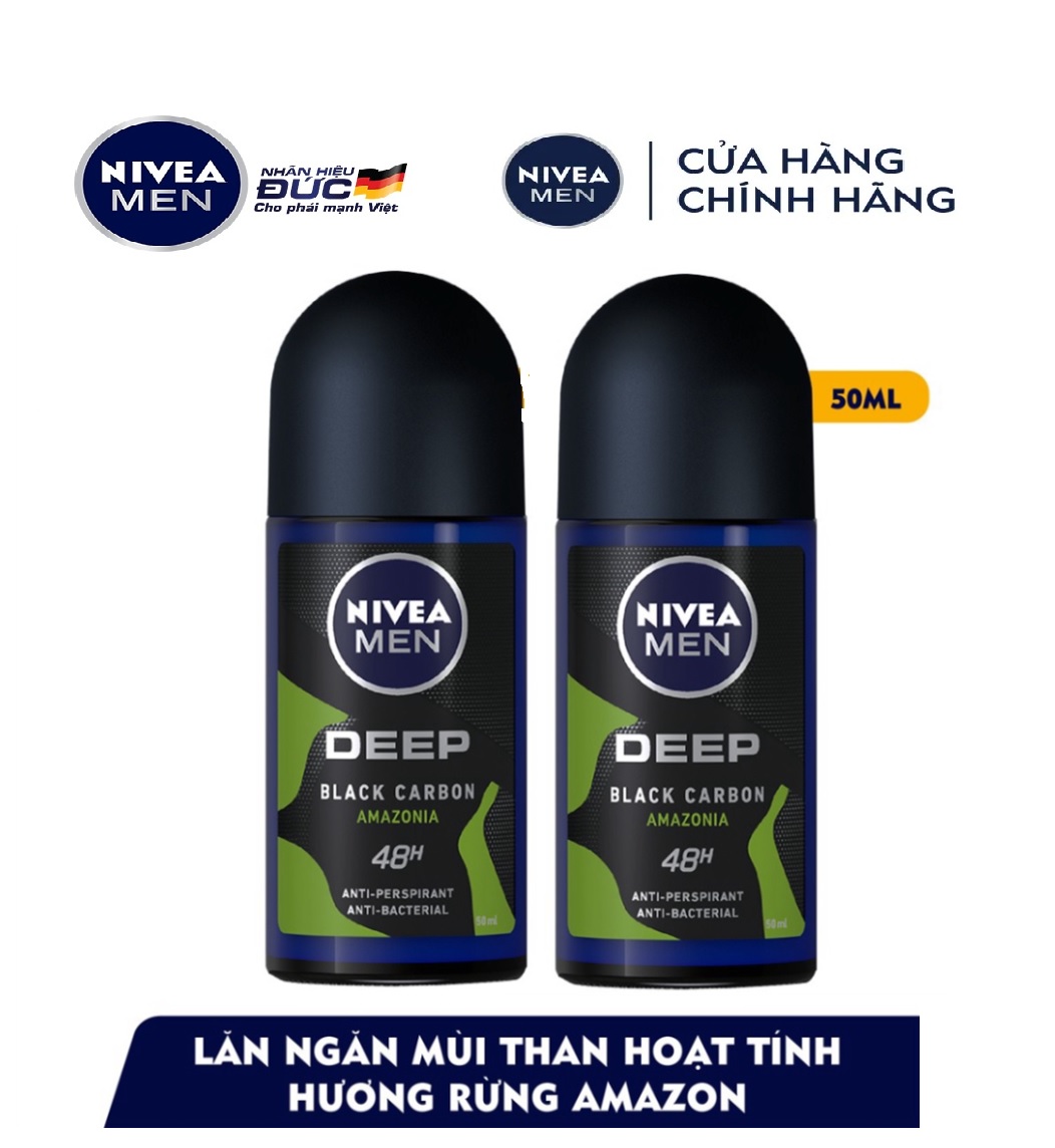 Bộ 2 Lăn Ngăn Mùi Nam NIVEA MEN Deep 50ml - Espresso/Dark Wood/Black Carbon