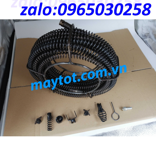 dây thông tắc cống phi 16 dài 9m(gồm 6 đầu thông và 1 đầu kết nối máy khoan)
