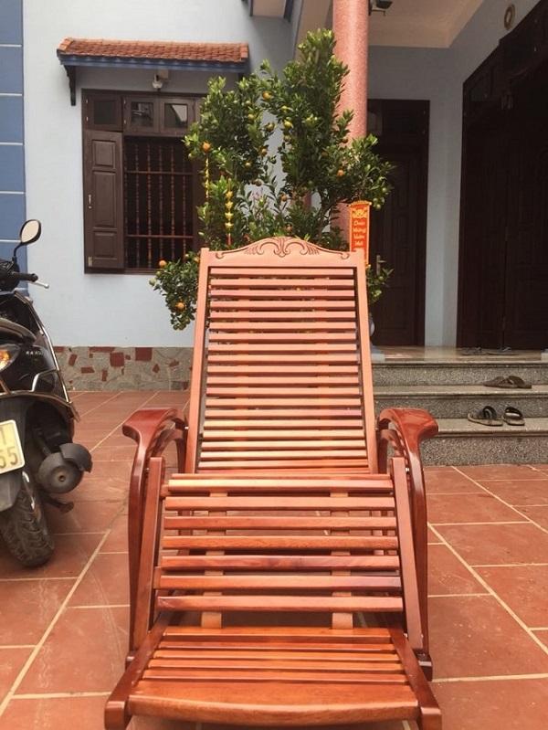 ghế lười gỗ gõ đỏ 2 dây