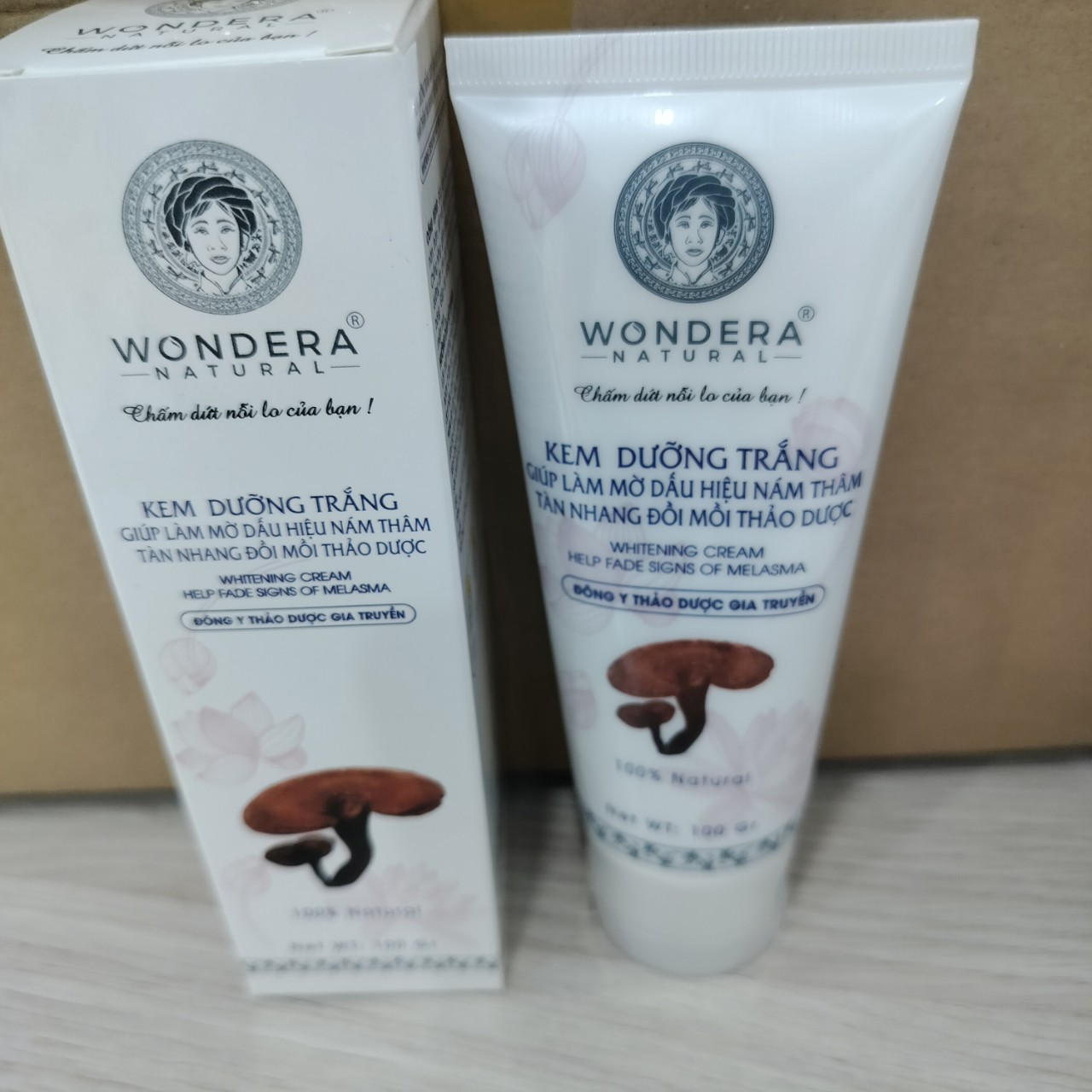 [HCM]Kem Dưỡng Trắng Giúp Làm Mờ Dấu Hiệu Nám Thâm Tàn Nhang Đồi Mồi  Thảo Dược Wondera 100g