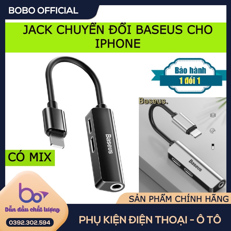 [ CHÍNH HÃNG ] Jack Chuyển Đổi BASEUS Cổng Chia Lightning -100 ĐÁNH GIÁ 5 SAO