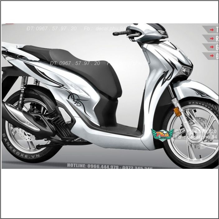 Tem rời SH 2020 Chỉ đen xe trắng (B)