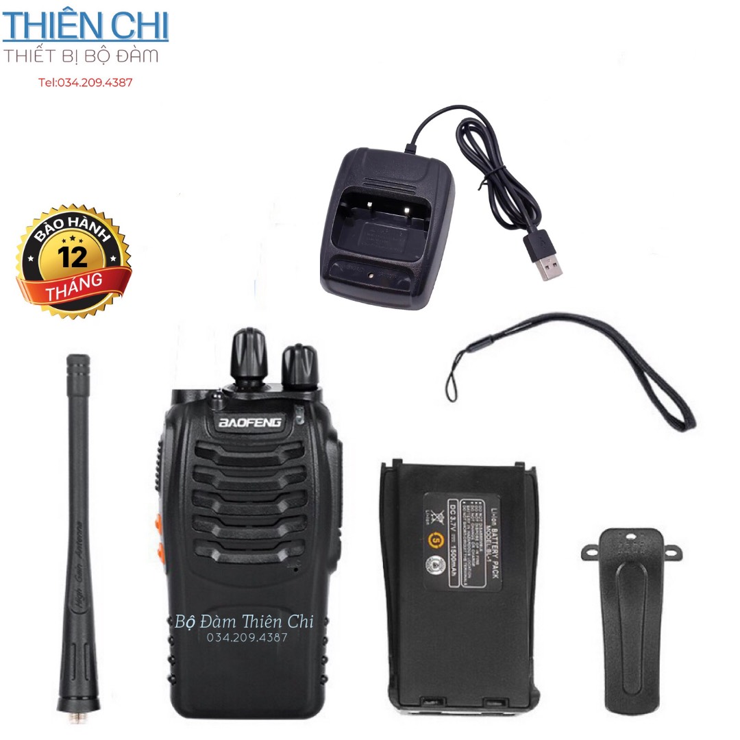 Combo 02 Máy bộ đàm Baofeng 888s (Giá rẻ, Siêu Bền, Loa To, Cư Ly Liên Lạc 1>3km, Bảo Hành 12 Tháng)