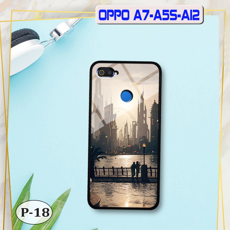 Ốp lưng kính Oppo A5s/ A7/A12- hình 3D