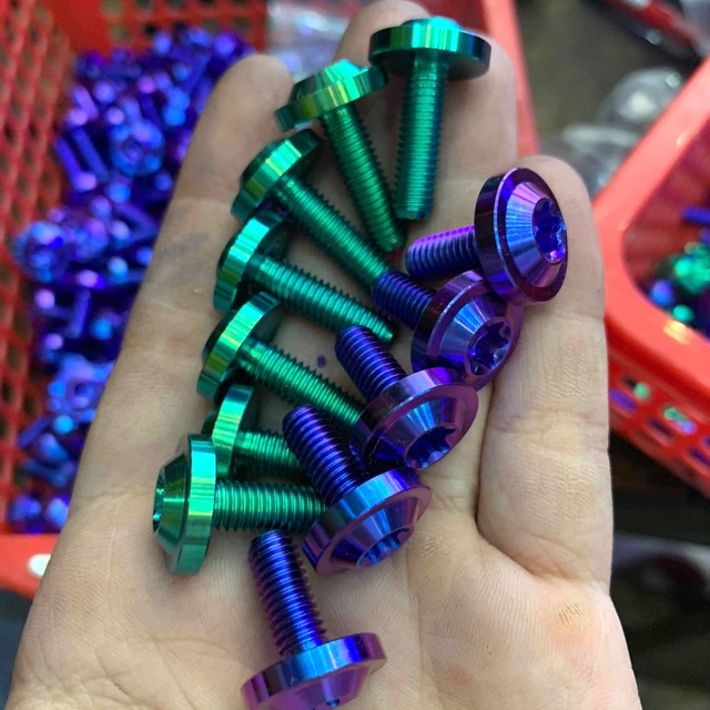[HCM]Ốc Titanium Gr5 6Li15 6Li20 Dù Dày To Gắn Thông Dụng Nhiều Loại Xe Cùng Kích Thước Như Dàn Áo Wave Ex