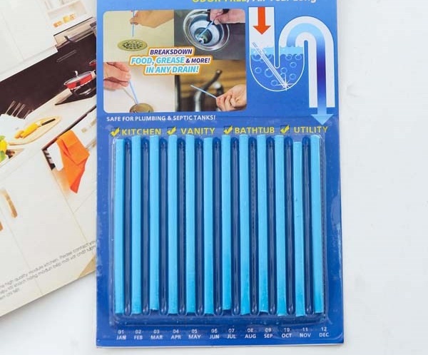 Que thông tắc cống (Vỉ 12 que) - Dụng cụ thông cống gia đình(Hàng giao màu ngẫu nhiên)