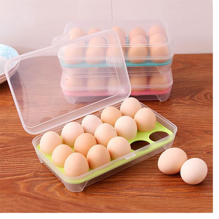 Combo 2 Hộp bảo quản trứng (15 quả/khay) - Khay đựng trứng - HT01