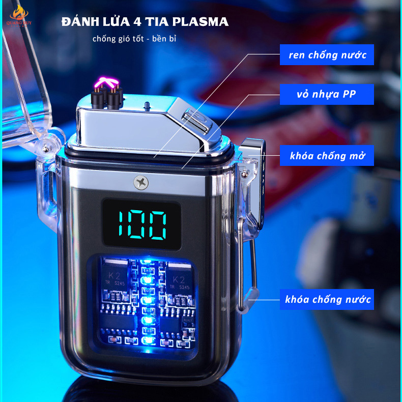 Hột quẹt,  bật lửa điện Chống nước chống gió đánh lửa