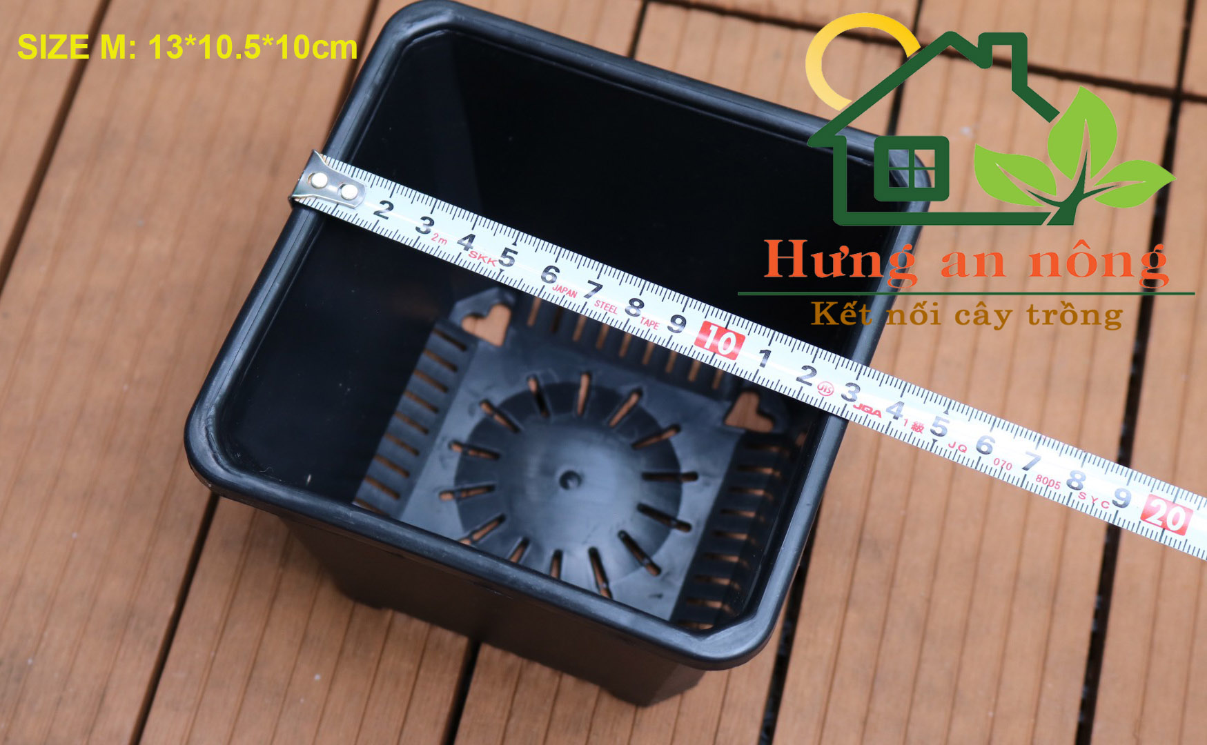 2 Chậu vuông nhựa chất liệu PP dầy chuyên trồng bonsai, sen đá xương rồng có 4 size