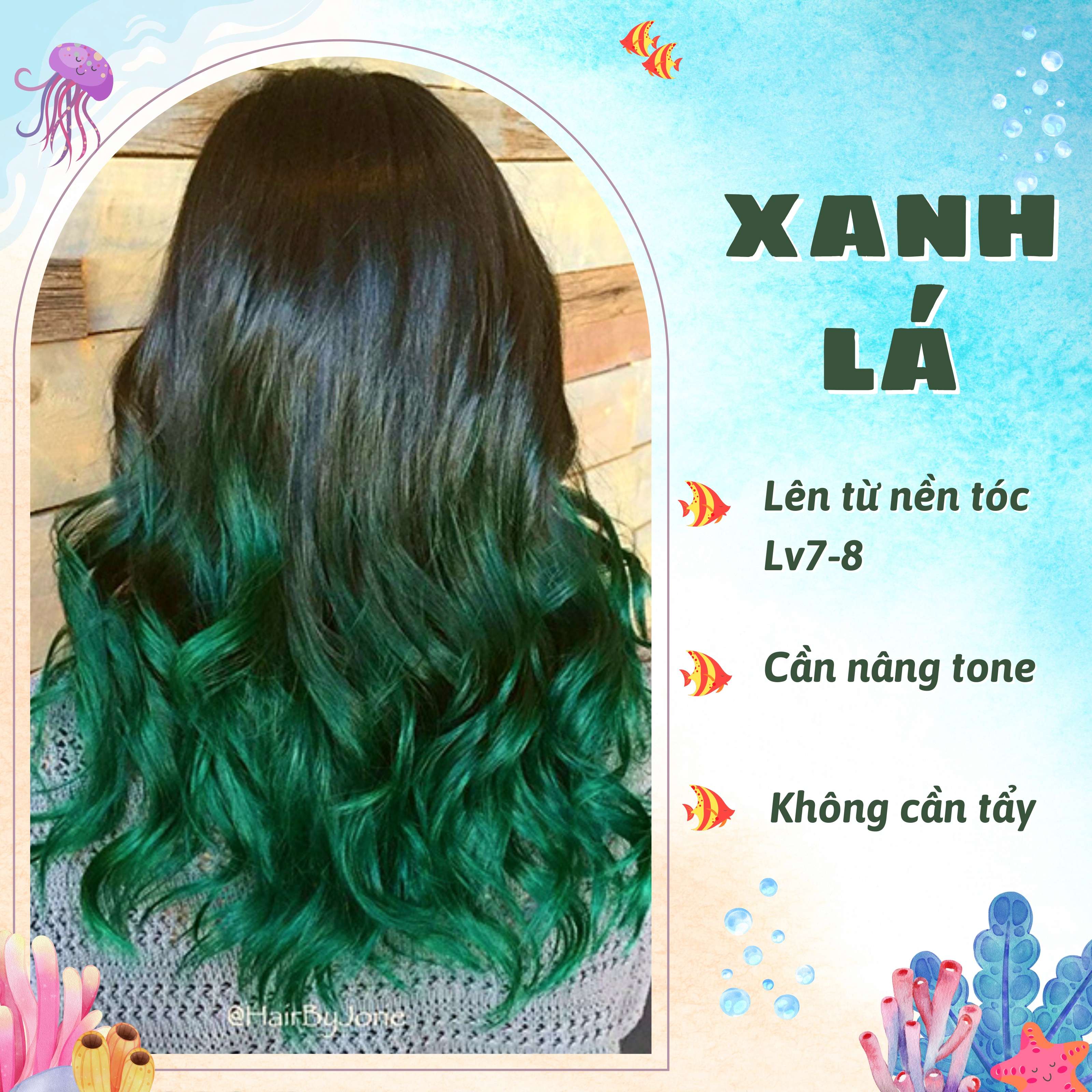 Thuốc Nhuộm Tóc Màu Xanh Lá - Risu Hair.