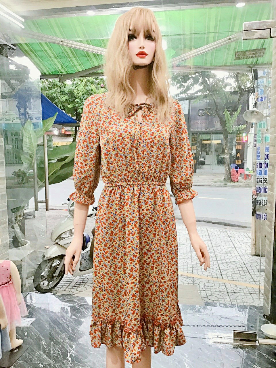 Đầm Váy Lụa Thiết Kế Cao Cấp In Họa Tiết Hoa Nhí