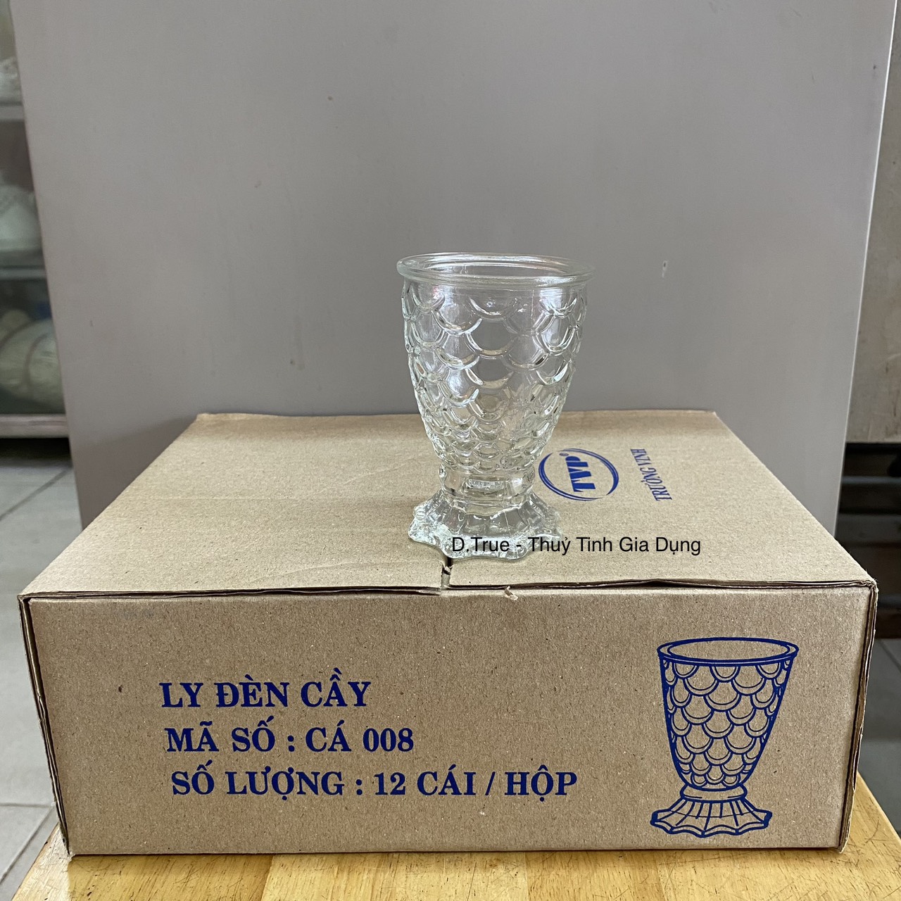 Hộp 12 ly cá 008 thủy tinh
