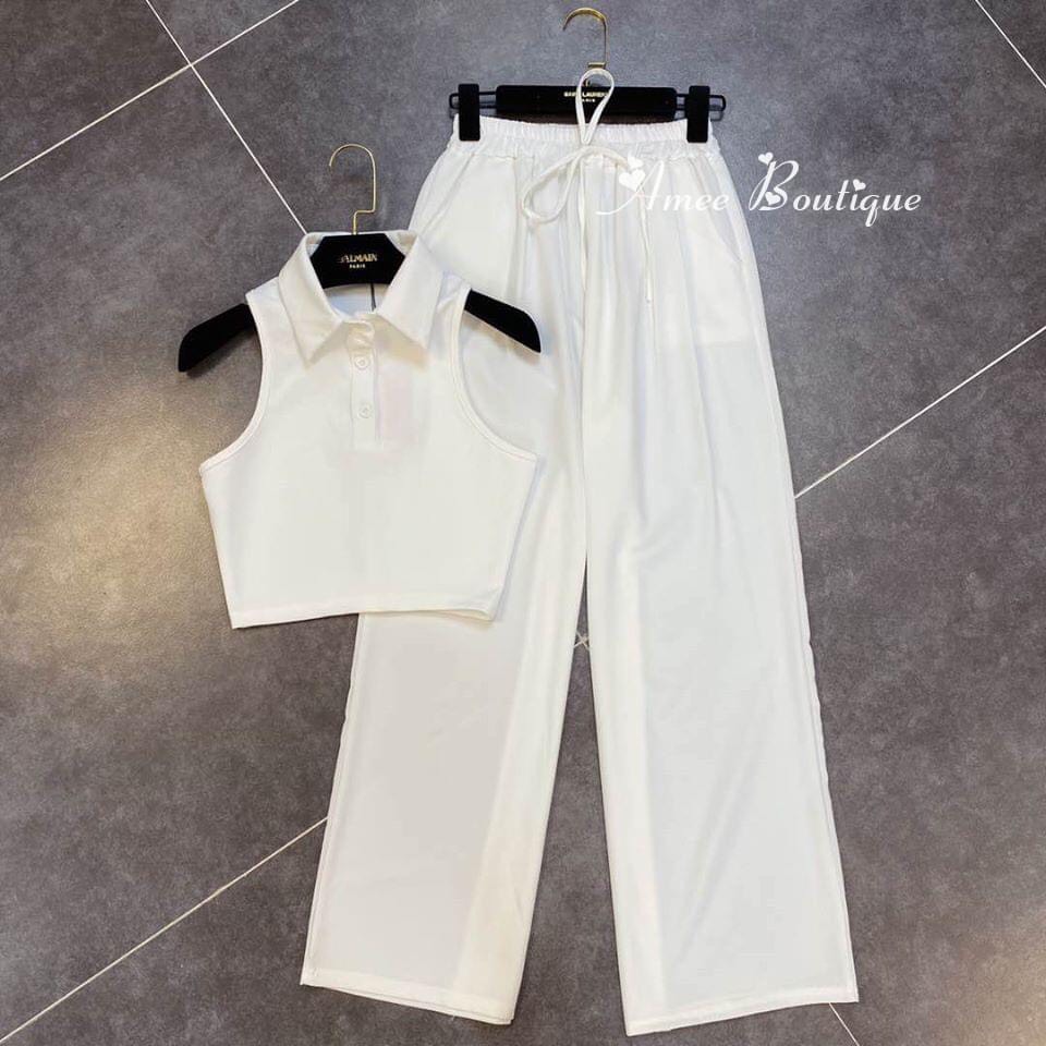 [HCM]Áo Croptop 3 Lổ Cổ Bẻ