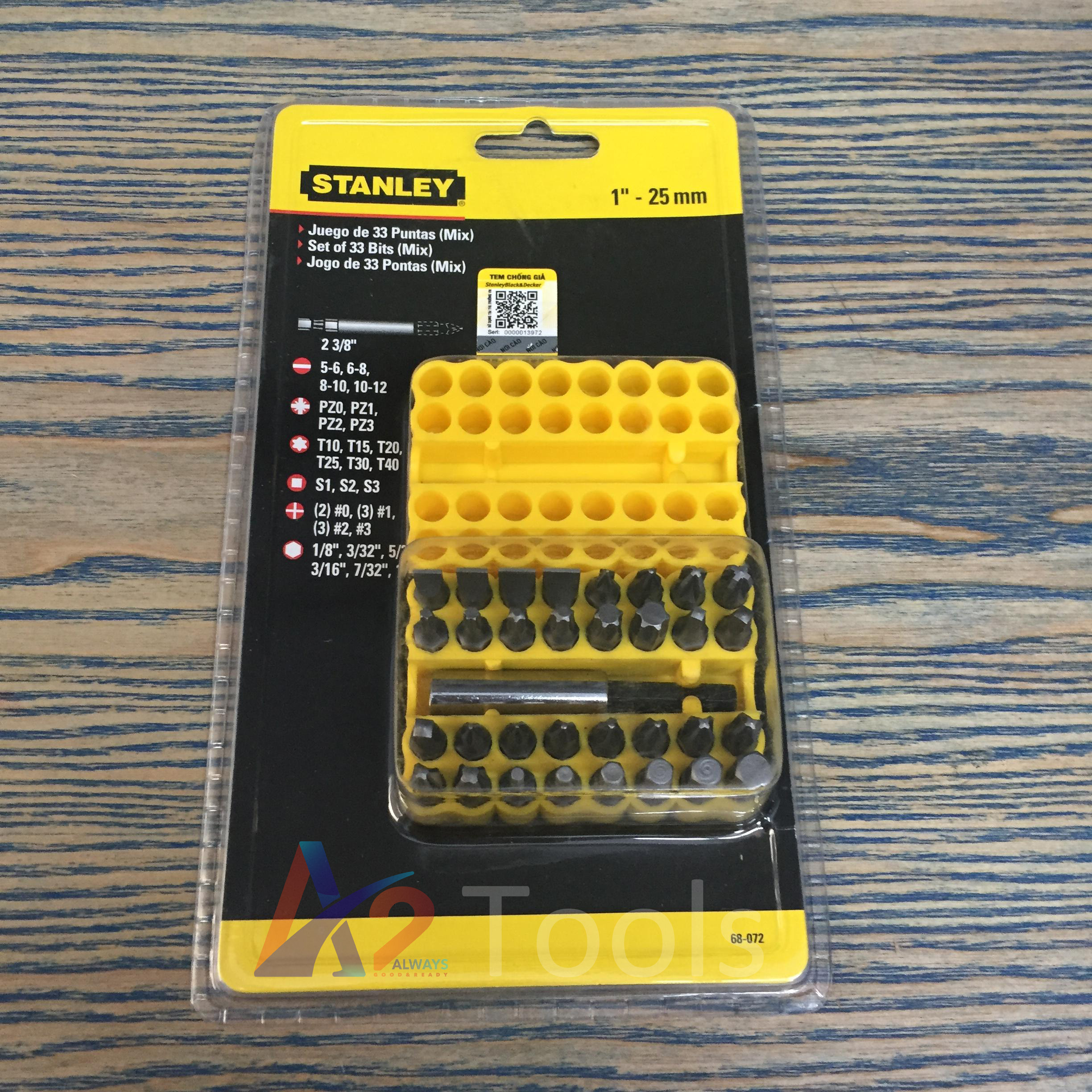33 chi tiết Bộ đầu vít Stanley 68-072
