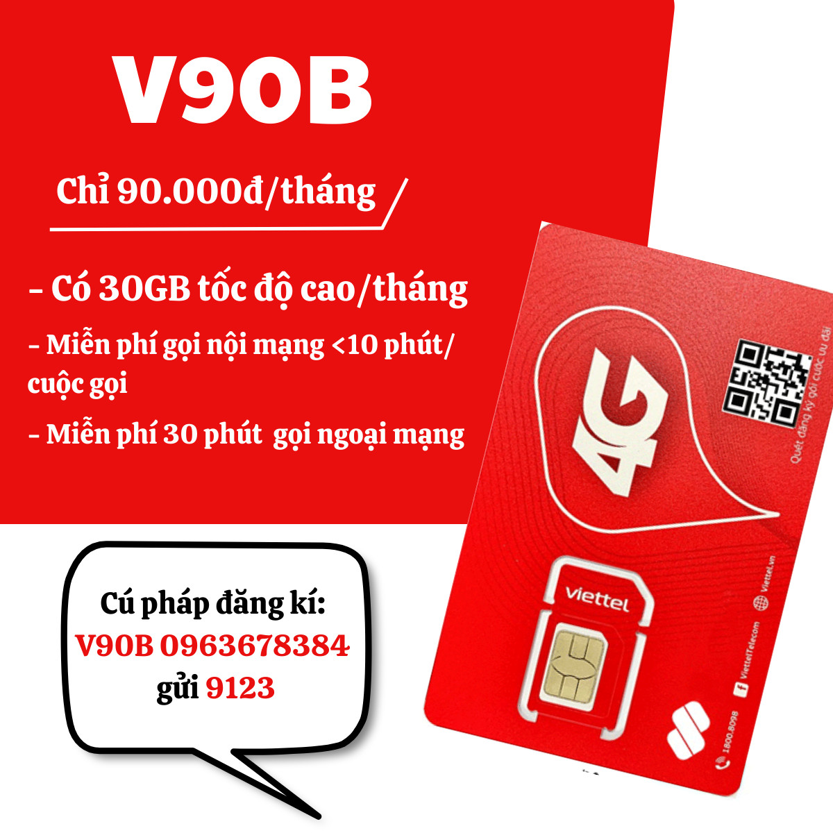 SIM 4G 10 Số VIETTEL V90B Nghe Gọi Và Nhắn Tin, Vào Mạng Tốc Độ Cao 30GB/ 1 tháng , Bảo hành 1 đổi 1 trên toàn quốc FREESHIP - CHƯA KÍCH HOẠT