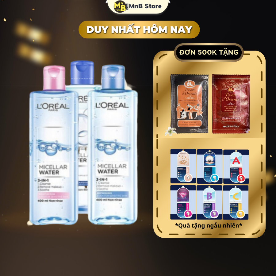 Nước tẩy trang Loreal Micellar Water 3 In 1 Refreshing 400ml