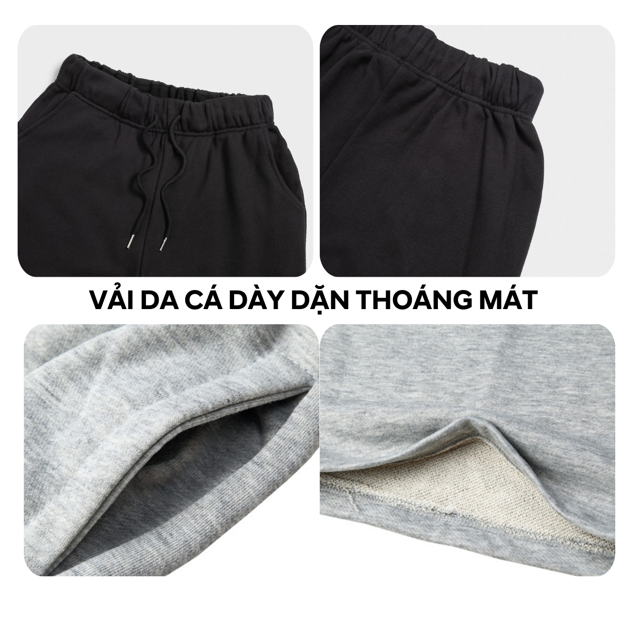 Quần Short Thun Đùi Trơn Basic unisex BLACK OF EXIT Basic nam nữ thể thao oversize Hàn Quốc Ulzzang