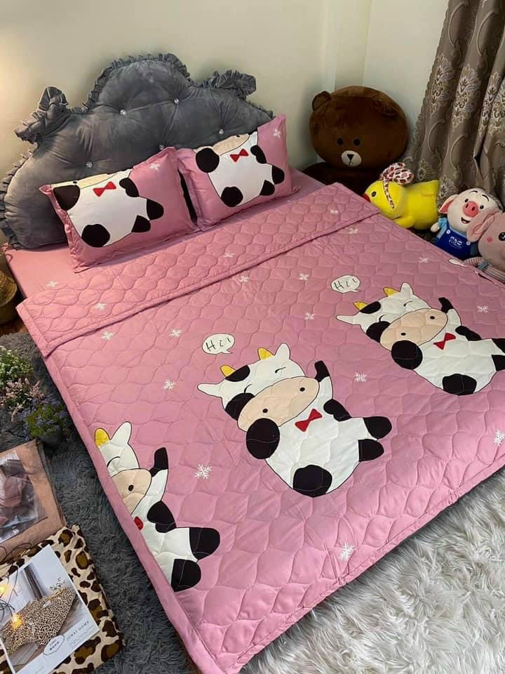 Bộ 5 món chăn hè thu, ga gối mẫu mới: thỏ tim xanh, nâu, tim đỏ new, cá voi xanh, công chúa ... - có bán lẻ Chỉ mua 01 chăn hè - Mền đắp điều hoà