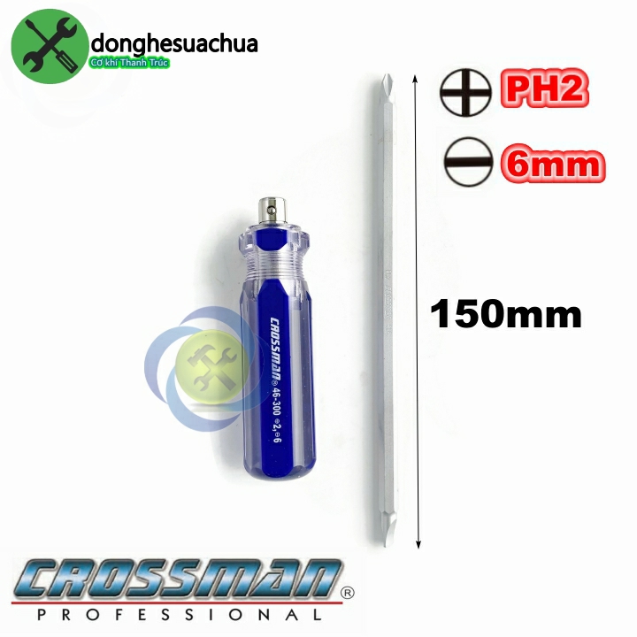 Vít hai đầu crossman 46-300 dẹp + bake