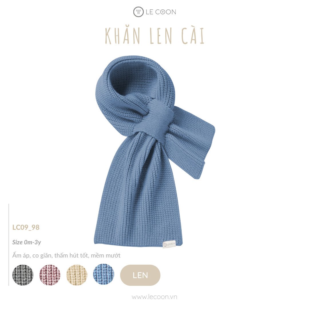 Khăn Len Cài Lecoon Bé Trai Bé Gái Le Coon (Size từ 0-3 Tuổi)