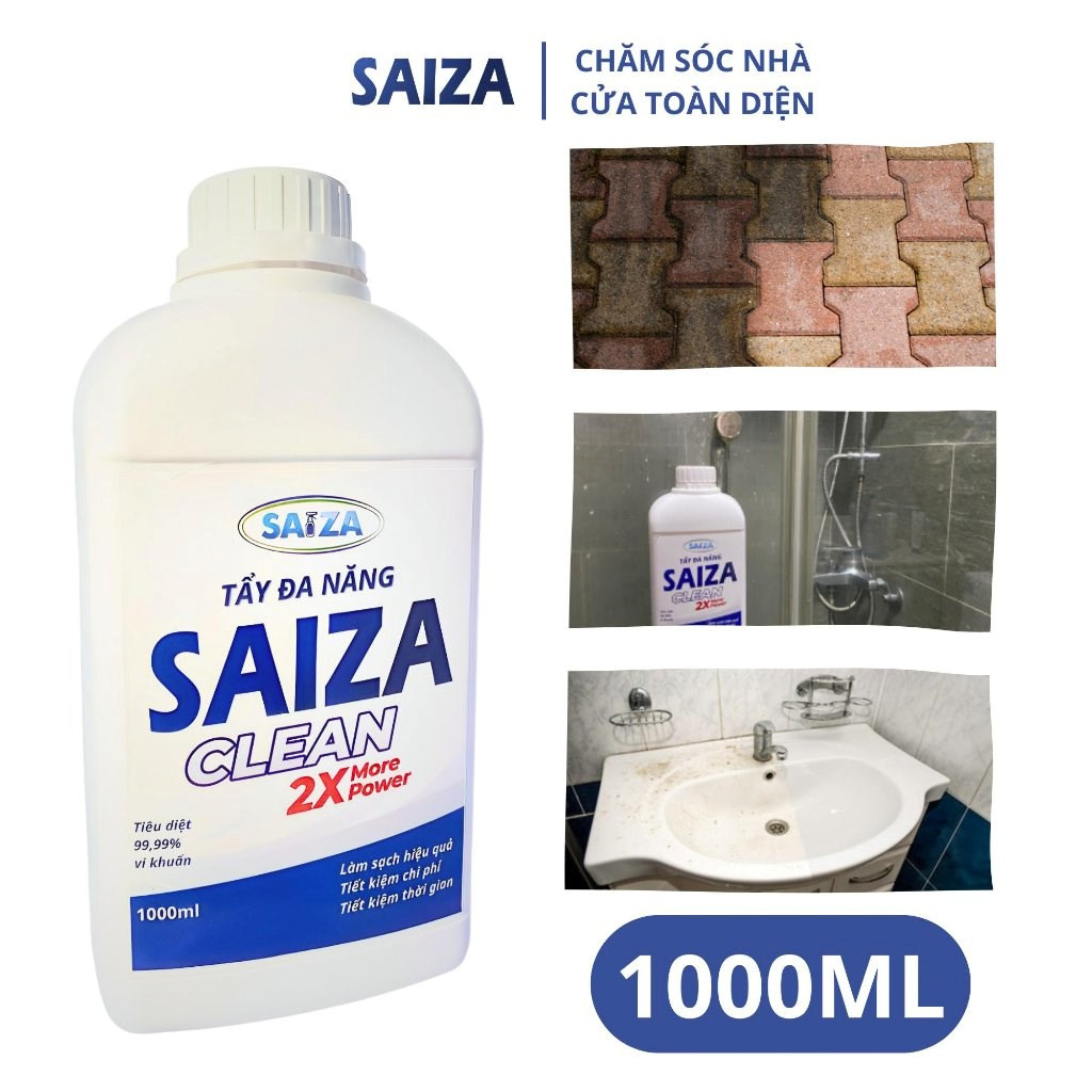 Dung dịch tẩy đa năng saiza 1000ml tặng kèm 1 khăn lau đa năng than tre