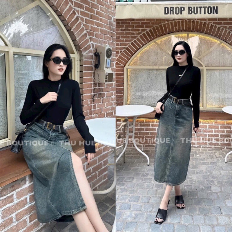 CHÂN VÁY XẺ TÀ DÁNG DÀI SIÊU HOT