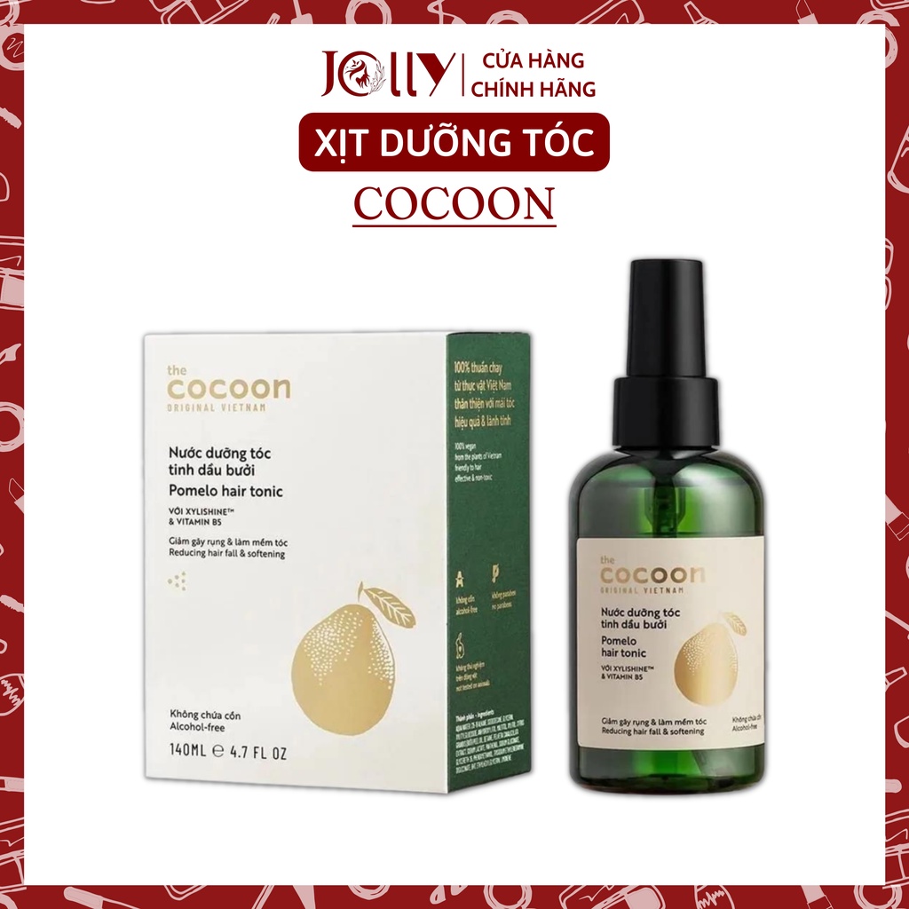 Nước xịt dưỡng tóc tinh dầu bưởi cocoon 140ml jolly cosmetics