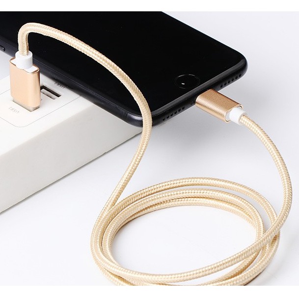 Cáp sạc Android iphone loại dài 3m bọc dù sạc nhanh cổng lightning và usb micro, Type C