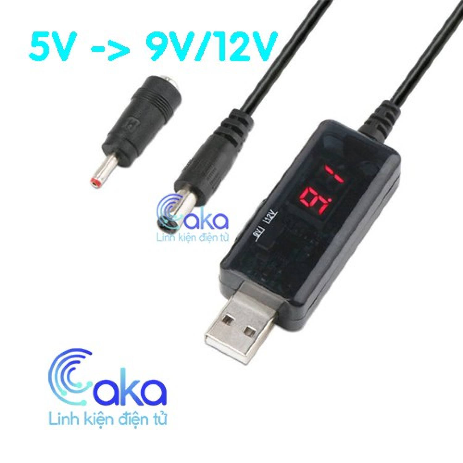 Dây usb tăng áp 5v lên 9v 12v