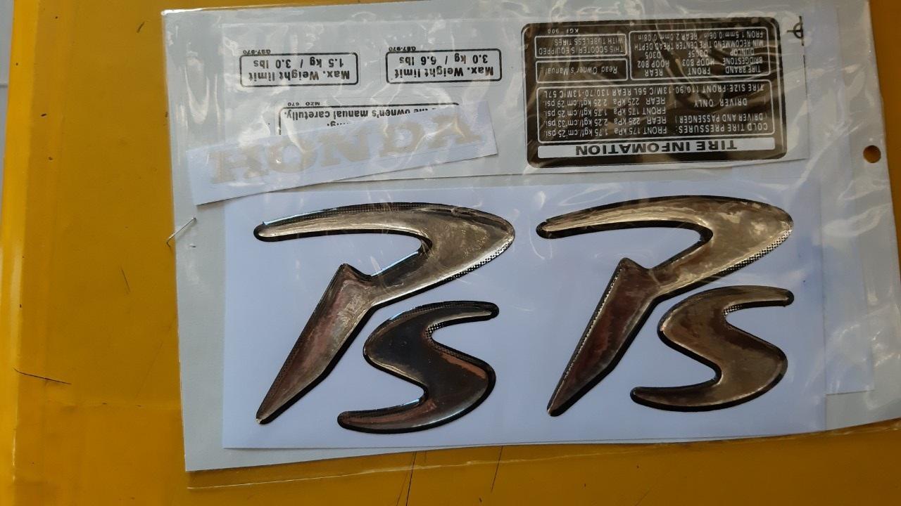 Bộ tem decal chữ nổi xe ps