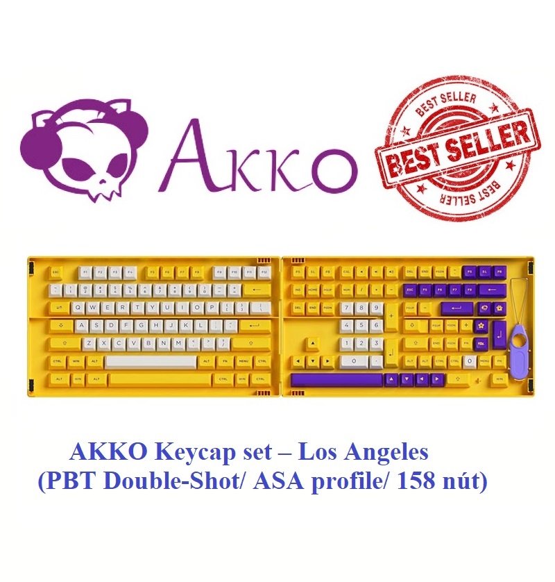 Bộ keycap AKKO Los Angeles (PBT Double-Shot/ ASA profile/ 158 nút)