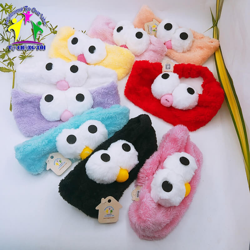 Băng đô nữ skincare, phụ kiện nữ make up, cài tóc nữ trang điểm, bờm tóc nam rửa mặt, nơ cài tóc cho bé gái cute, chim mắt lồi ngộ nghĩnh - thương hiệu VỢ CHỒNG TÔI