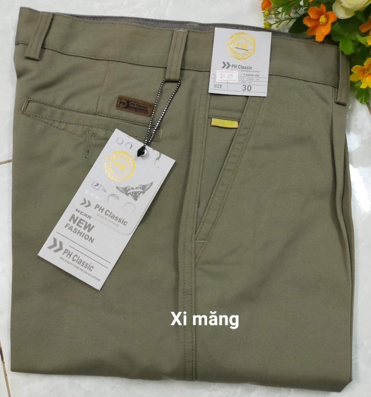 [HCM]Quần kaki trung niên xếp ly