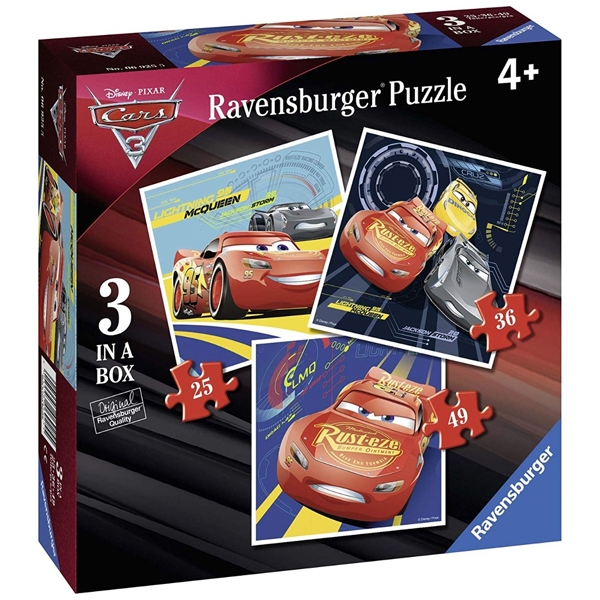 Bộ xếp hình ravensburger rv069255 xếp hình puzzle cars 3 bộ 25/36/49 mảnh ravensburger-4+-1-99 pcs-puzzle children-iii