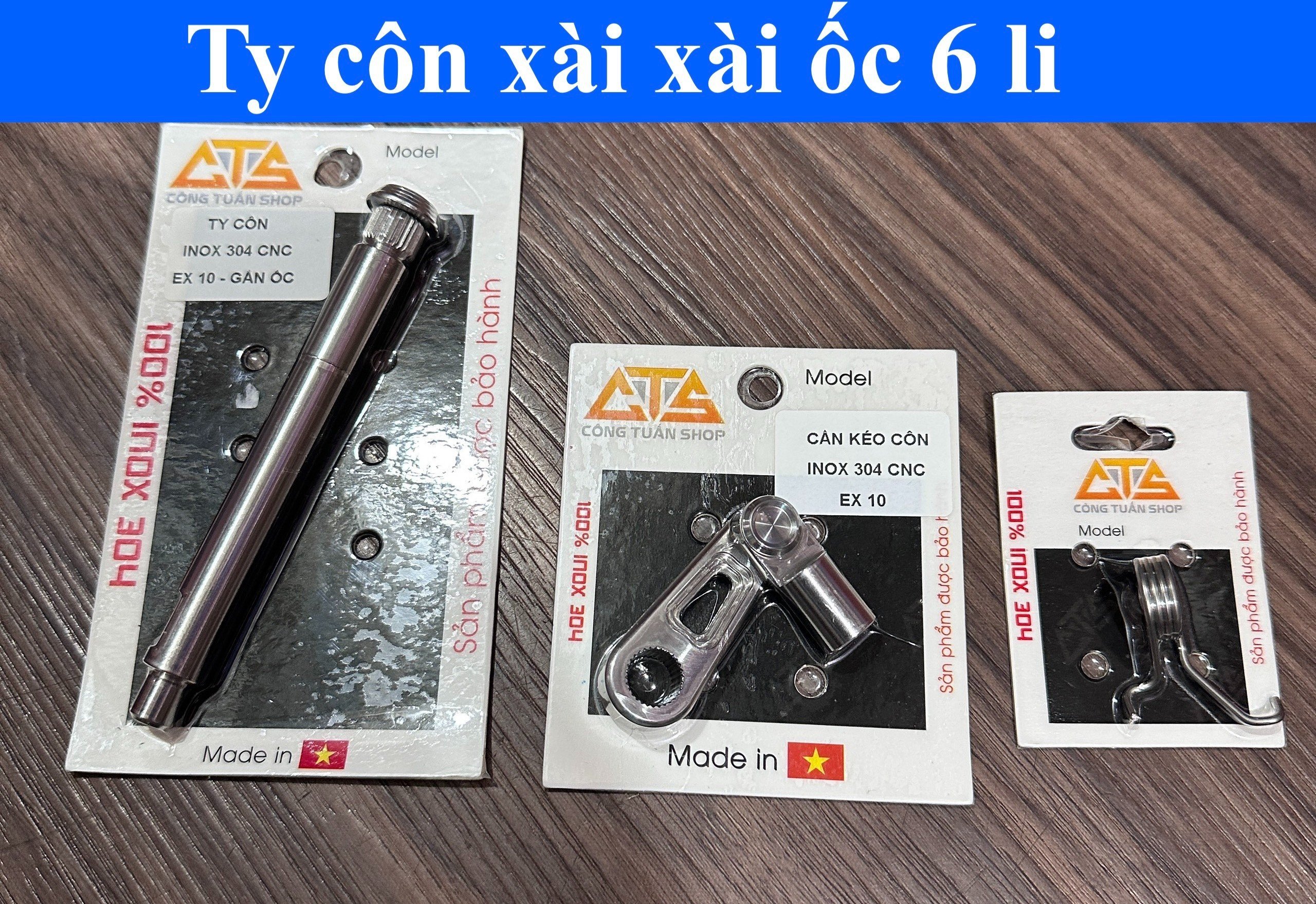 Bộ cần kéo côn exciter 2010 inox 304 cnc - cts đồchơixe