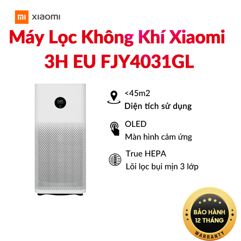 Máy lọc không khí Xiaomi Air Purifier 3H EU FJY4031GL - Hàng Chính Hãng Digiworld - Bảo Hành 12 Tháng