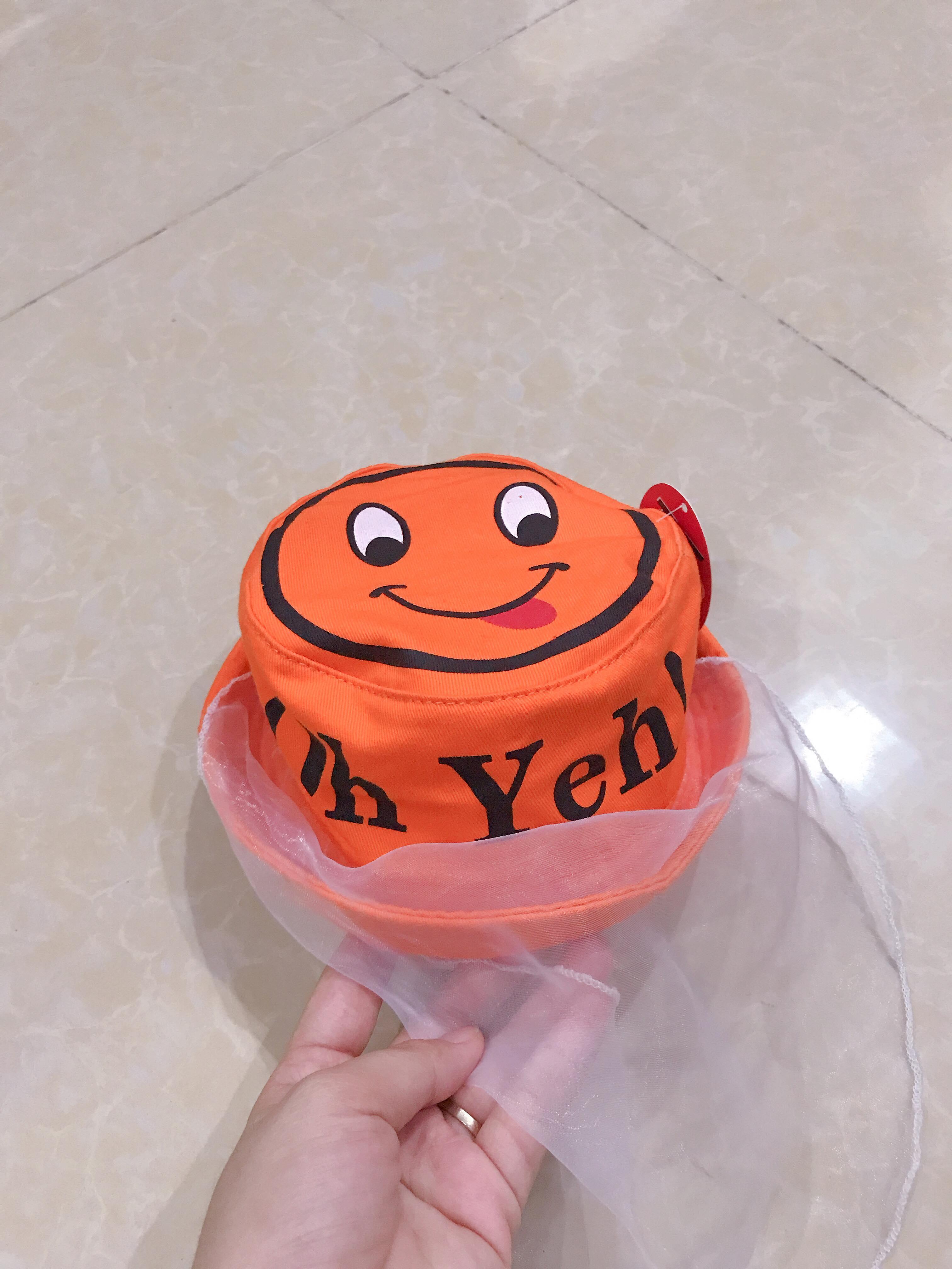 [HCM]NÓN MŨ TAI BÈO MẶT CƯỜI CHO BÉ CÓ LƯỚI (GIÁ HẠT DẺ)