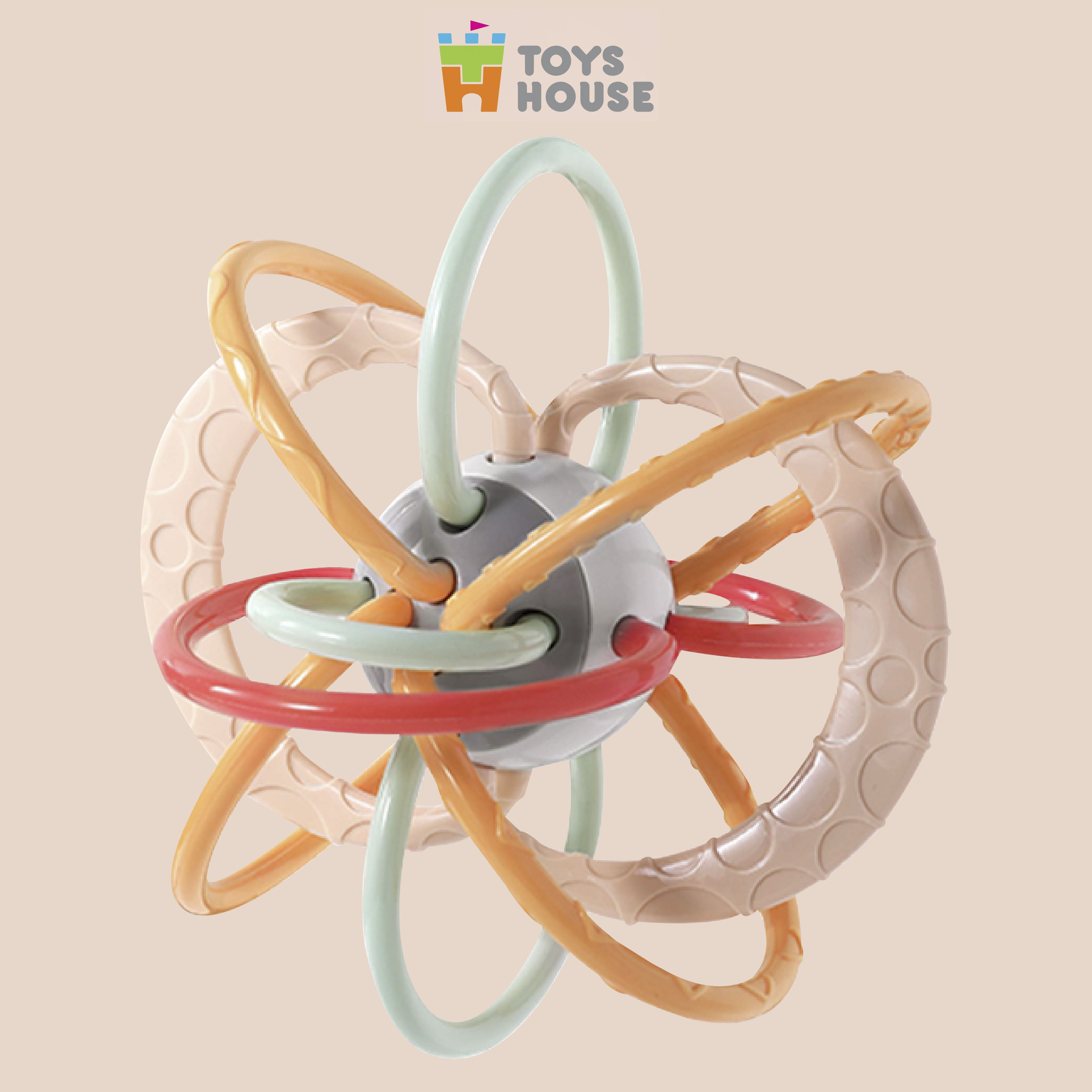 Đồ chơi bóng vòng nhựa mềm kết hợp gặm nướu cho bé ToysHouse 822-86