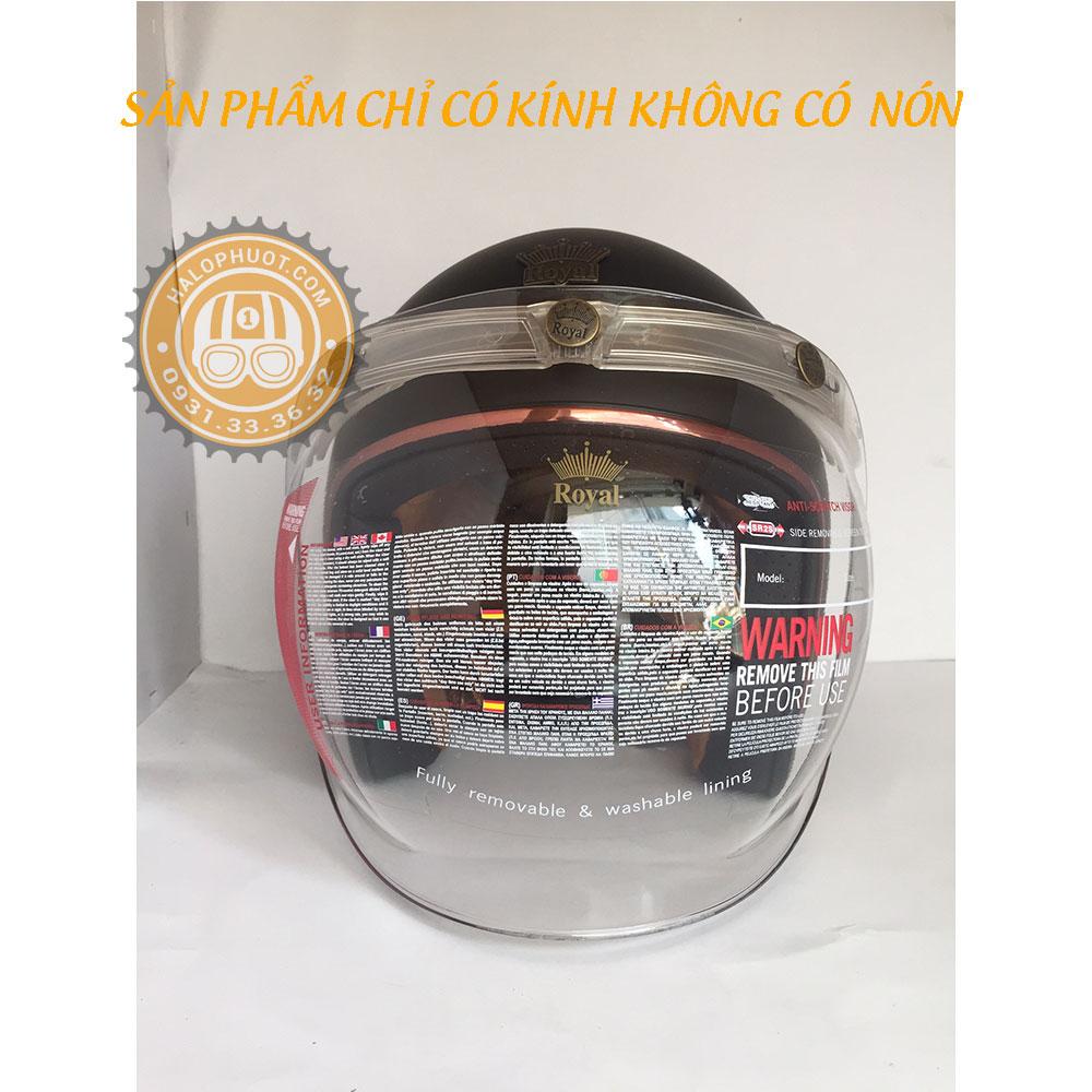 Kính Bubble Royal cho nón bảo hiểm 3/4 (Trong Suốt)